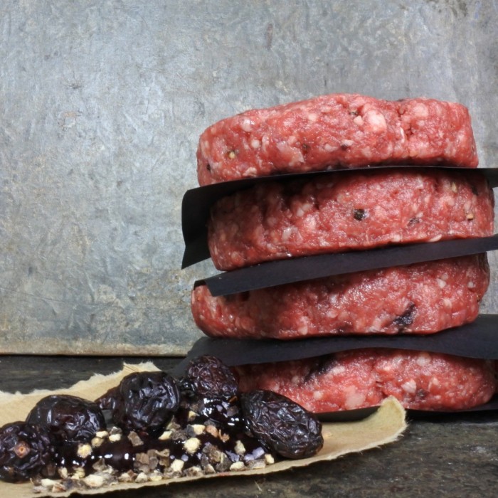 Black Angus burger - veenbes/zwarte peper