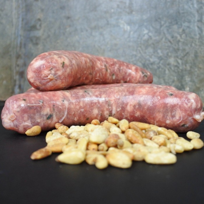 Iberico braadworst bieslook/pijnboompit