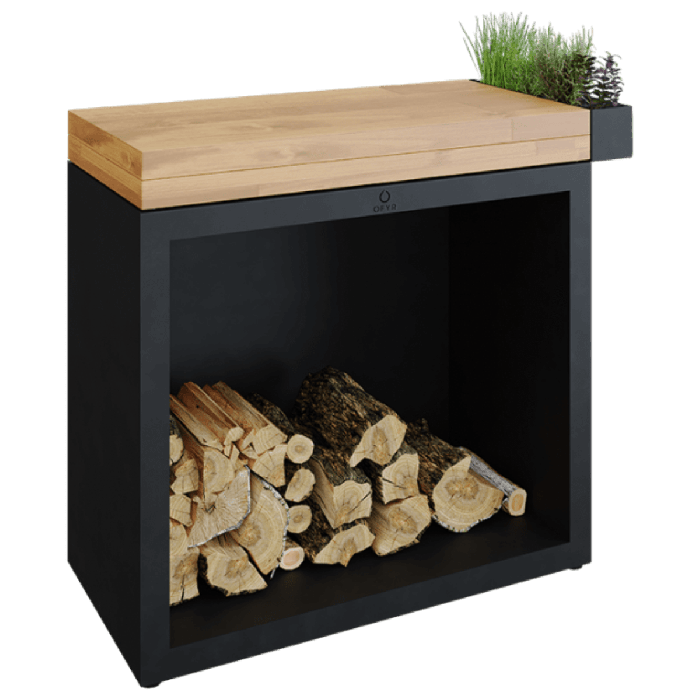 OFYR Butcher Block Storage 90 Black Teak Hout