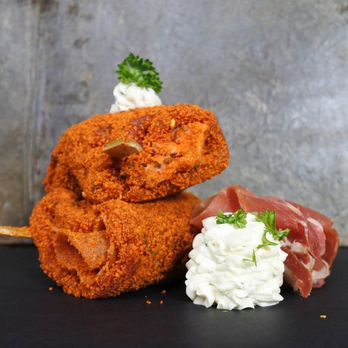 Cordon Bleu Blonde d'Aquitaine met roomkaas, bieslook & parmaham